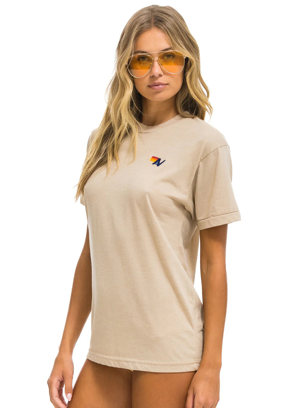 Aviator Nation Basic Boyfriend Tee Sand