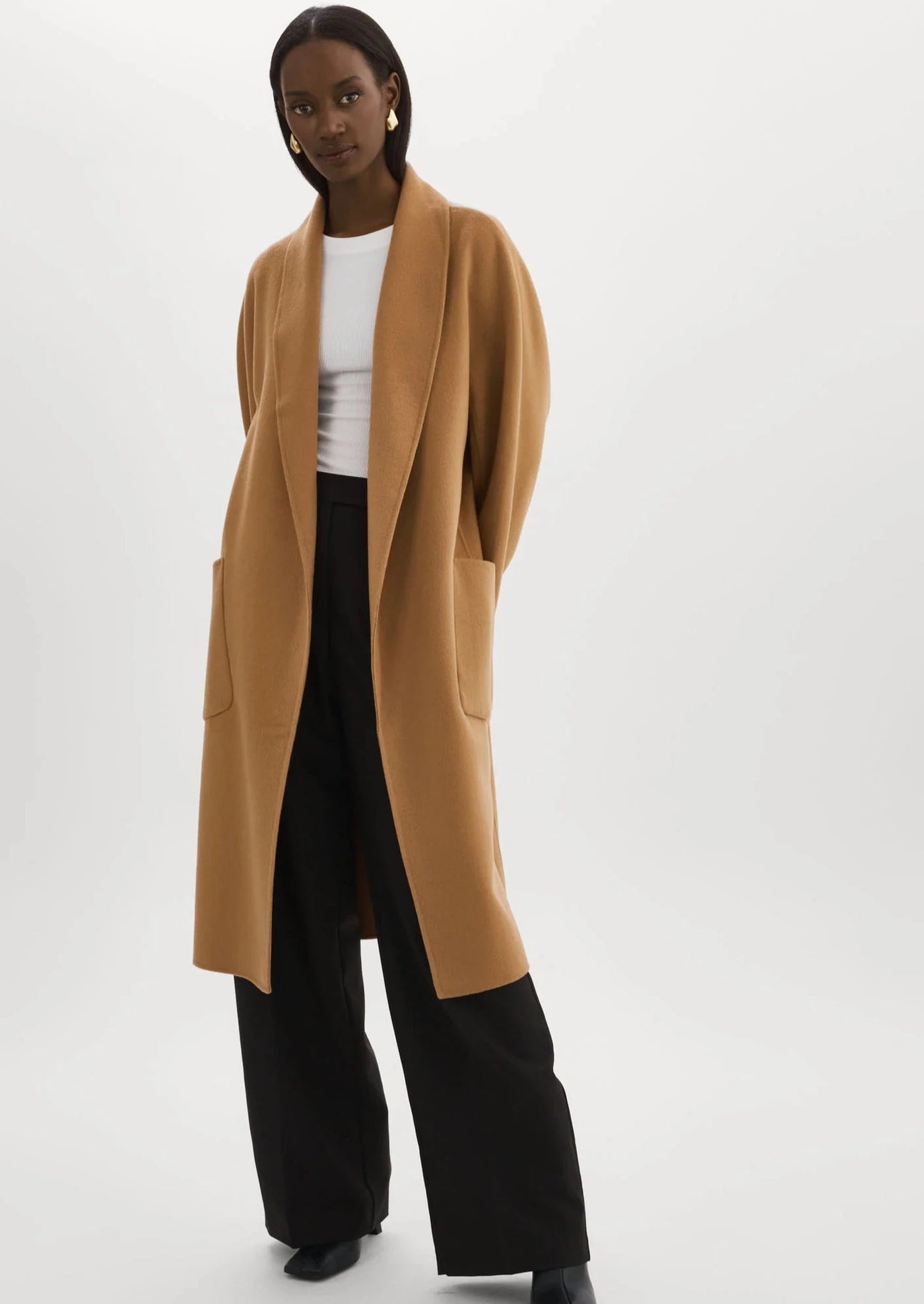 Lamarque Thara Double Faced Wool Coat - Camel