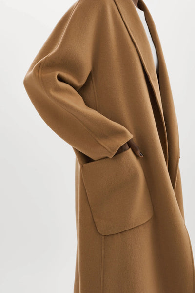 Lamarque Thara Double Faced Wool Coat - Camel