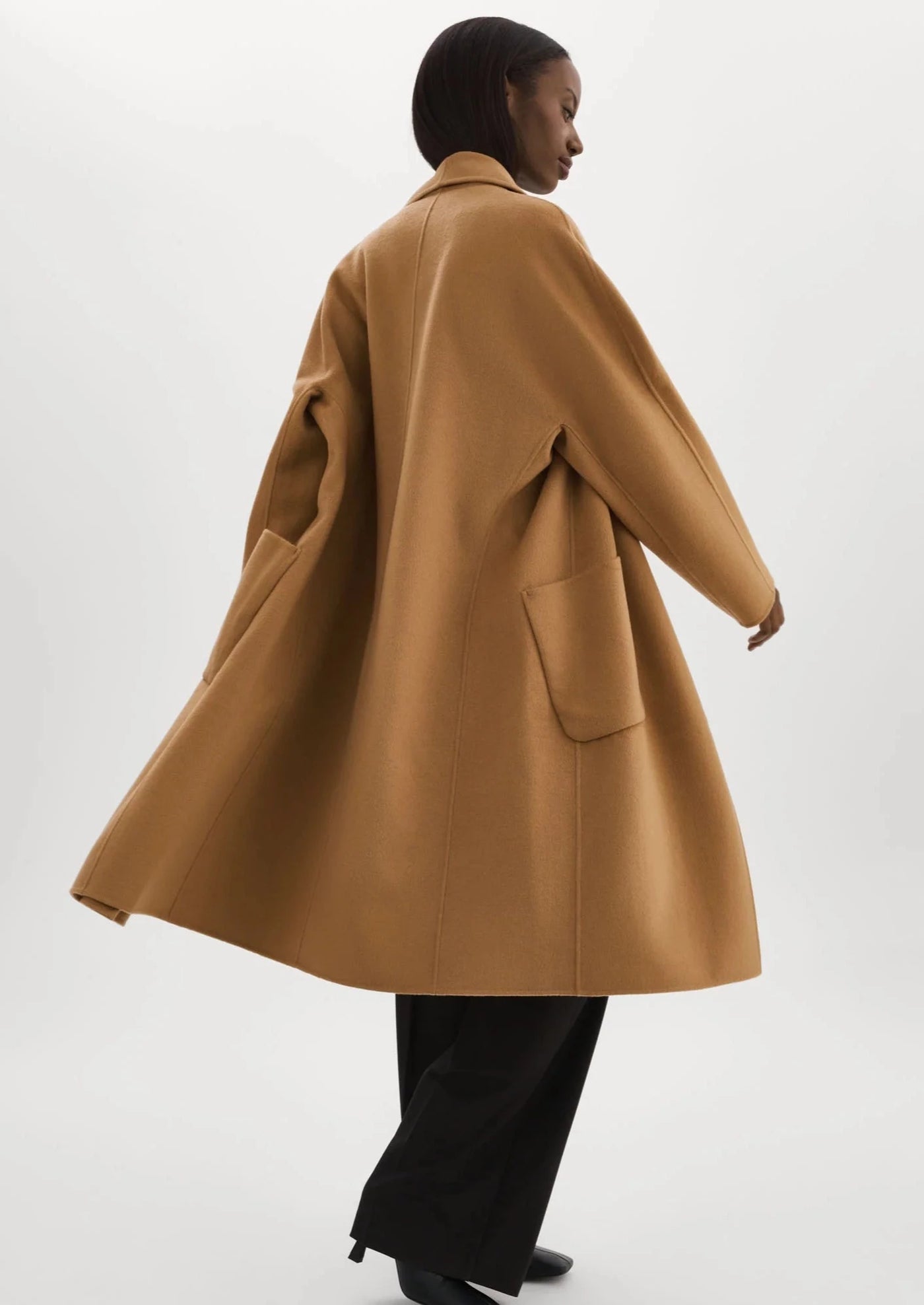 Lamarque Thara Double Faced Wool Coat - Camel