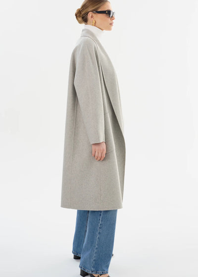 Lamarque Thara Double Faced Wool Coat Light Grey