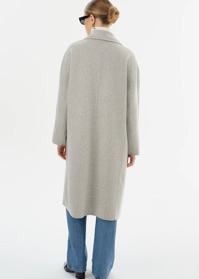 Lamarque Thara Double Faced Wool Coat Light Grey