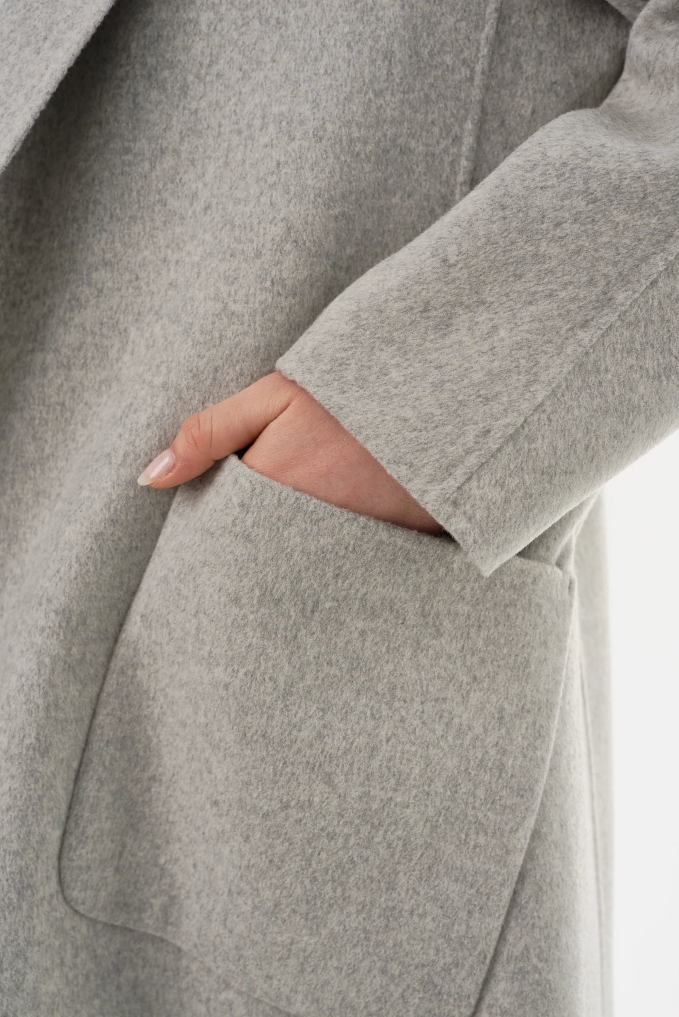 Lamarque Thara Double Faced Wool Coat Light Grey