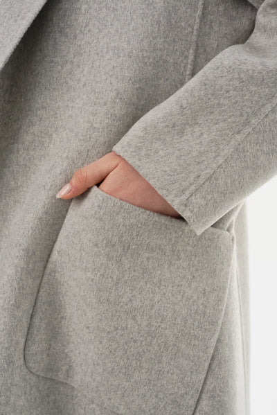 Lamarque Thara Double Faced Wool Coat Light Grey