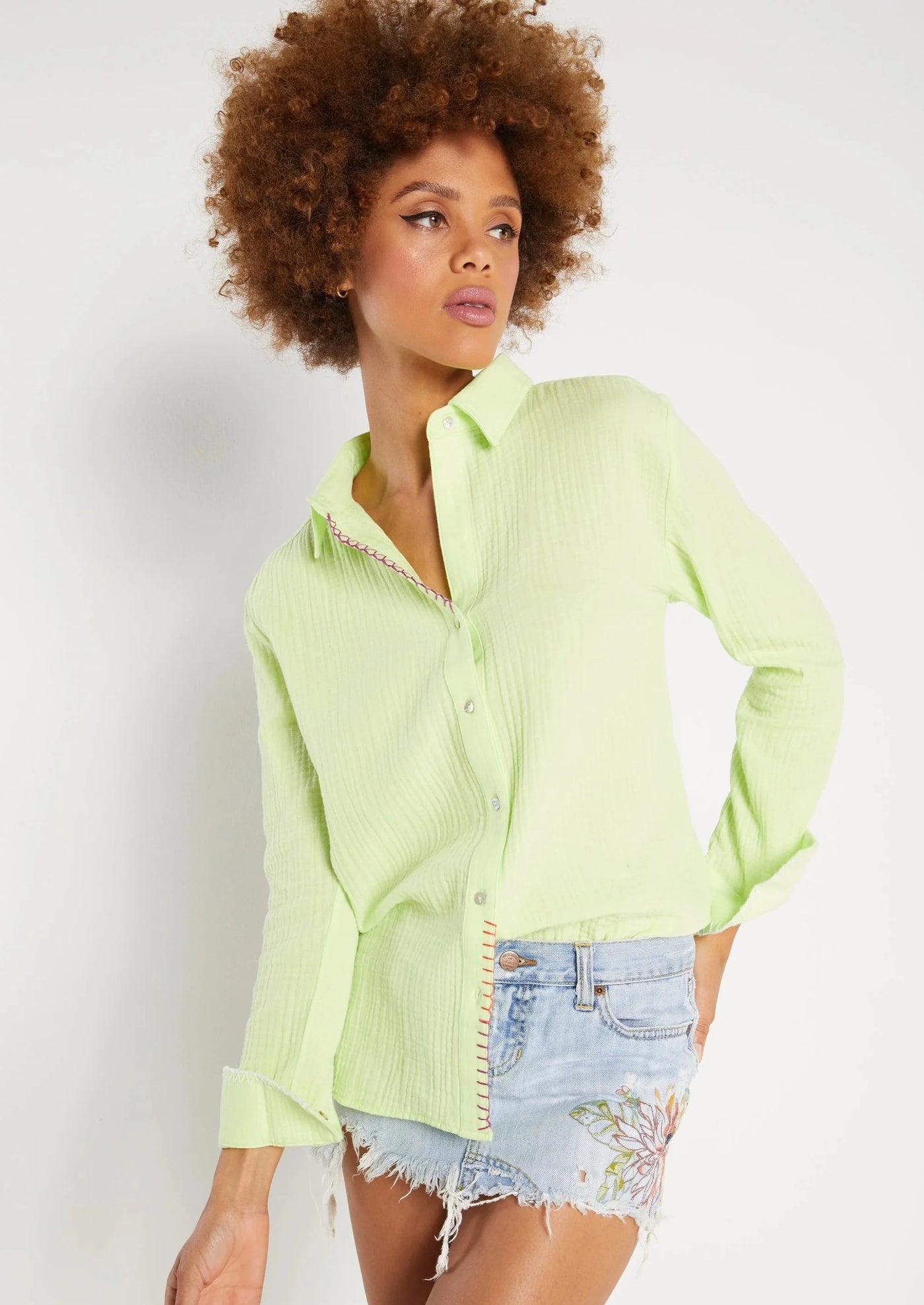 Lisa Todd L/S The Beach Shirt - Electric Yellow