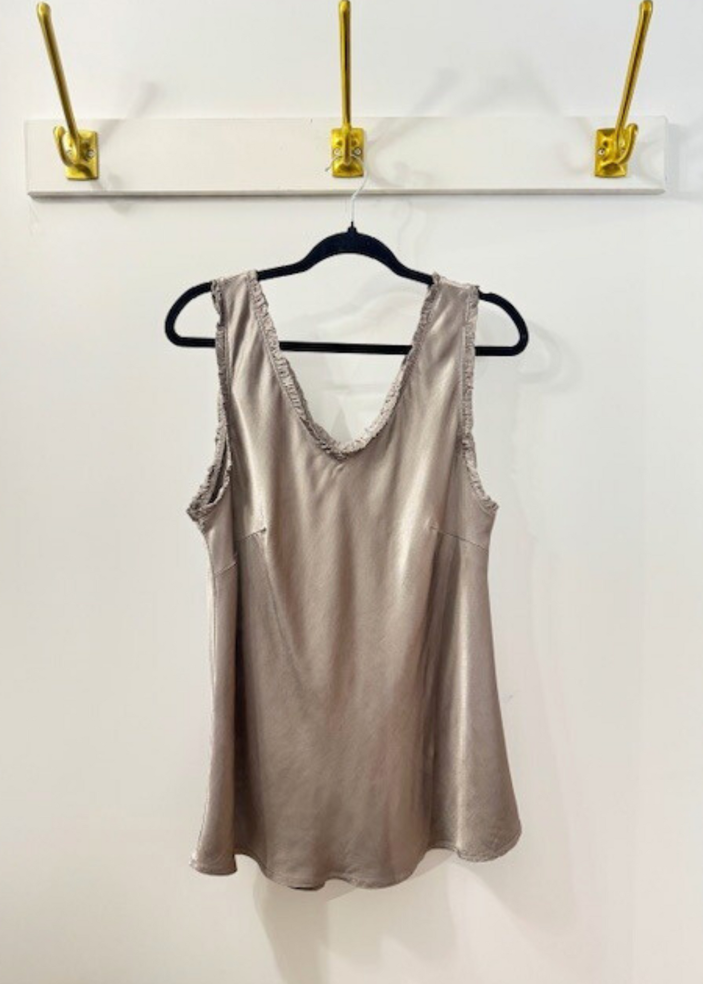 The Pink Door Silky Tank Top Taupe