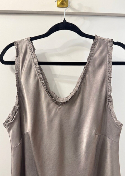 The Pink Door Silky Tank Top Taupe