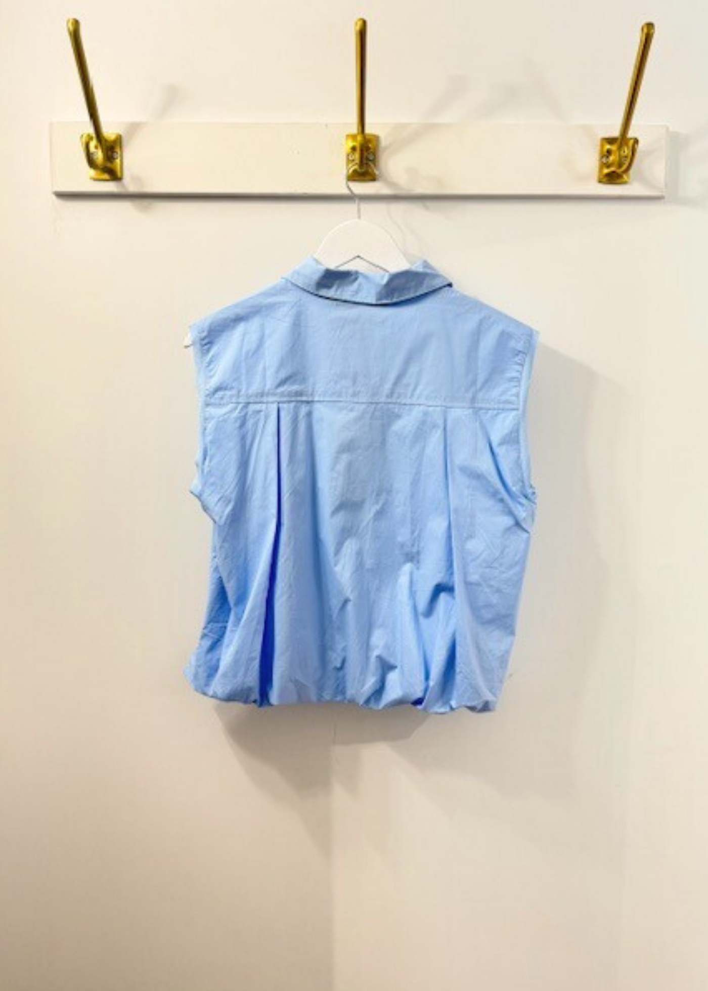 The Pink Door Bubble Back Detail Shirt Sleeveless Blue