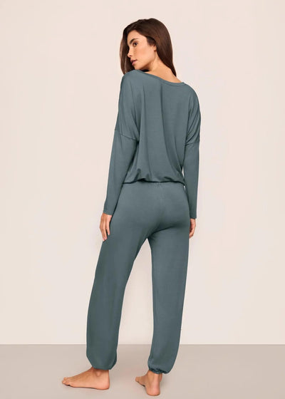 Eberjey Gisele Slouchy Set Stone Blue/Ivory