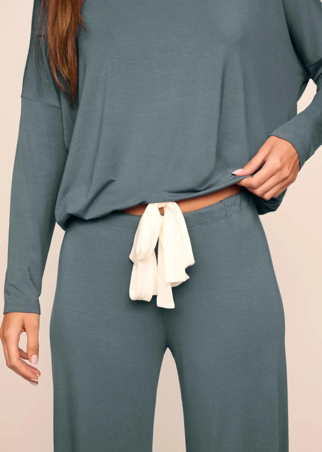 Eberjey Gisele Slouchy Set Stone Blue/Ivory