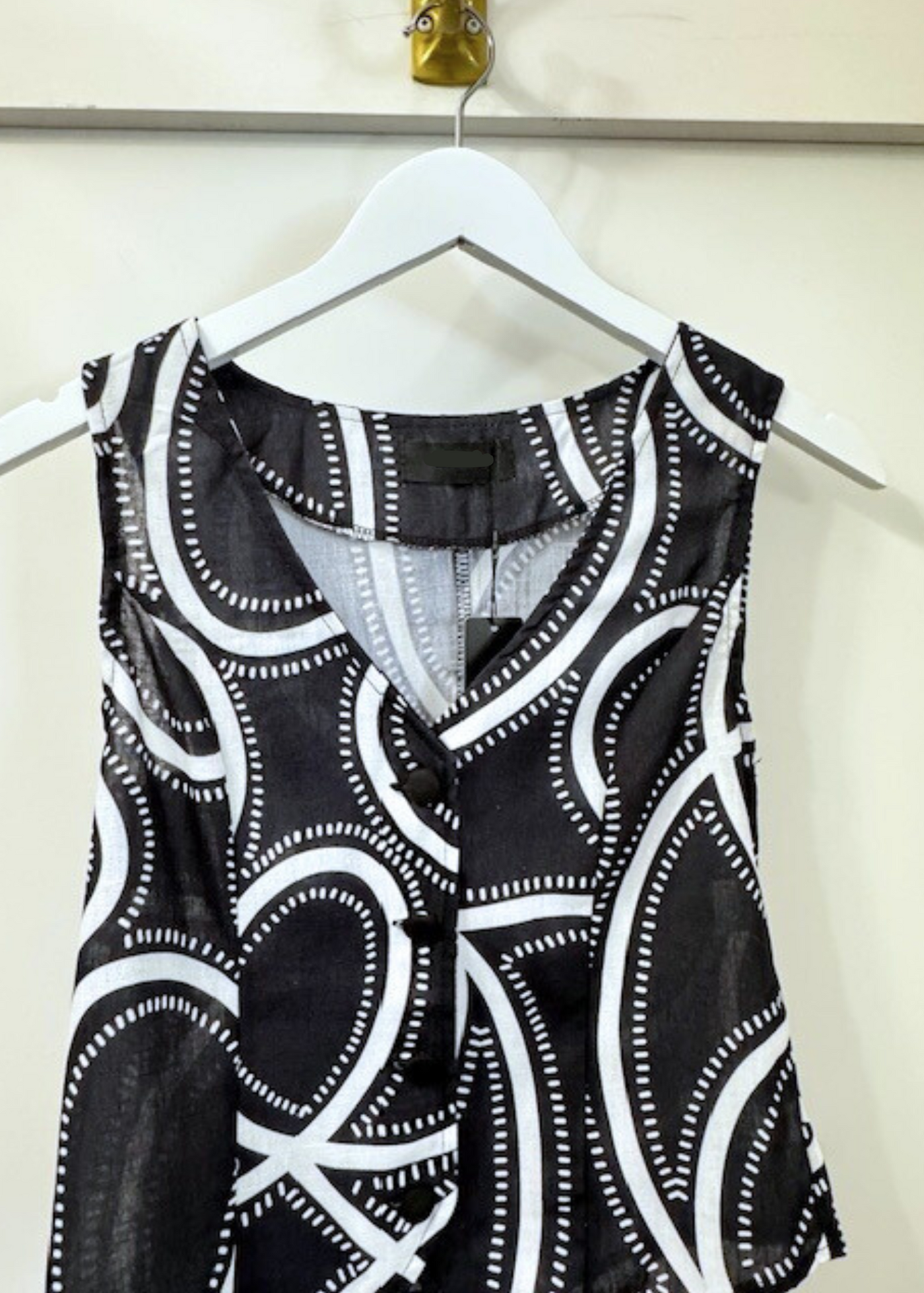 The Pink Door Black & White Print Vest & Pants