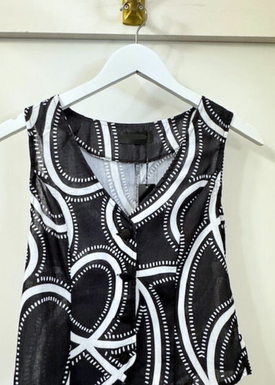 The Pink Door Black & White Print Vest & Pants