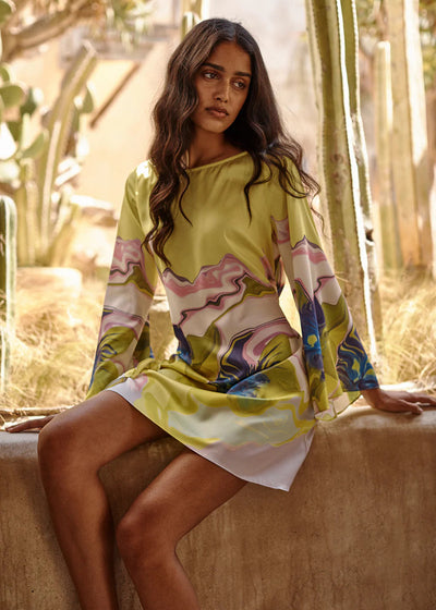 Misa Twiggy Dress Marble Flora