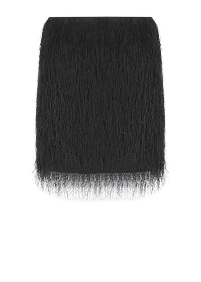 Twinset Black Skirt with Fringes