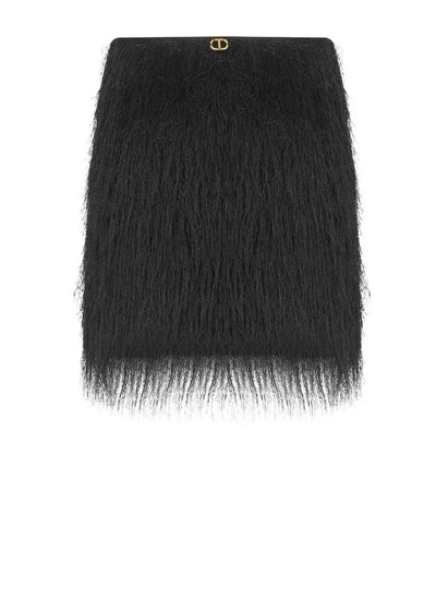 Twinset Black Skirt with Fringes