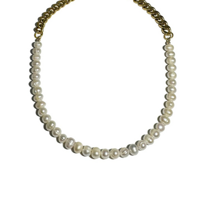 Rachel Nathan Pearl Curb Chain Necklace