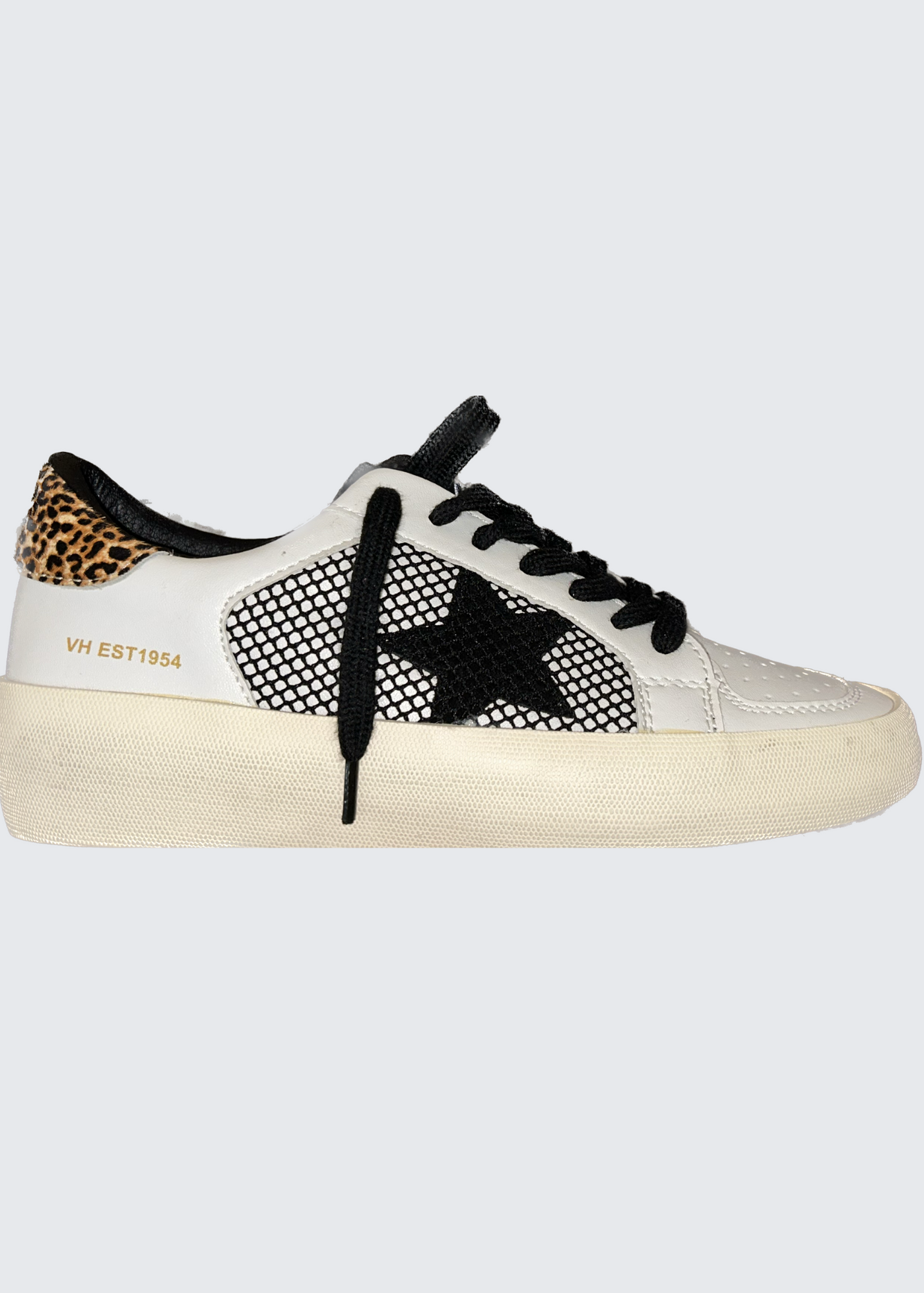 Vintage Havana Fishnet Star W/ Leopard Detail Sneakers