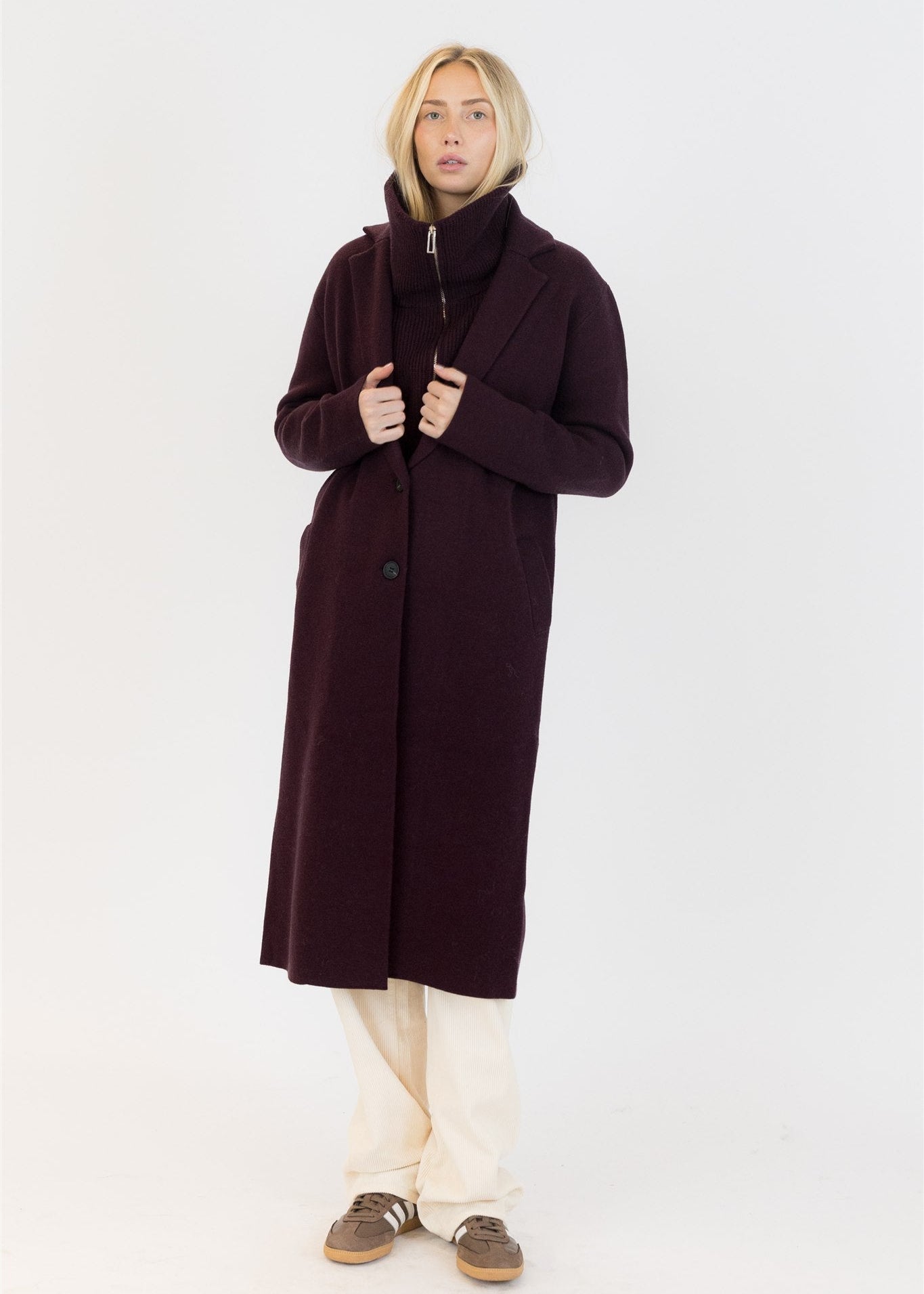 Lyla & Luxe Vicki Coat Burgundy