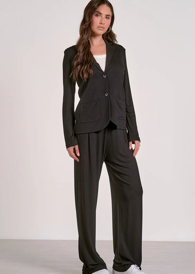 The Pink Door Knit Blazer Black