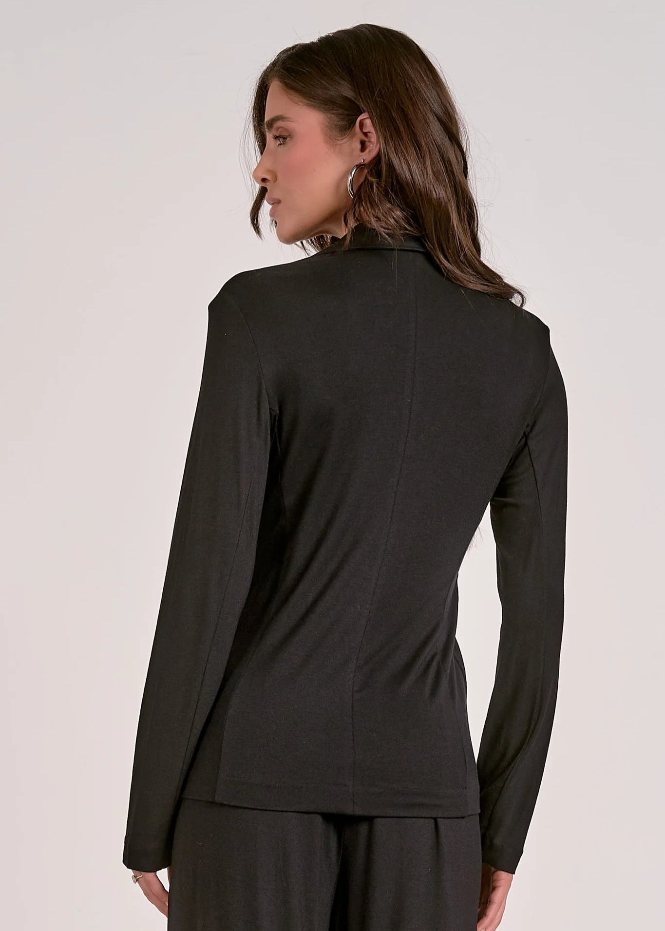 The Pink Door Knit Blazer Black