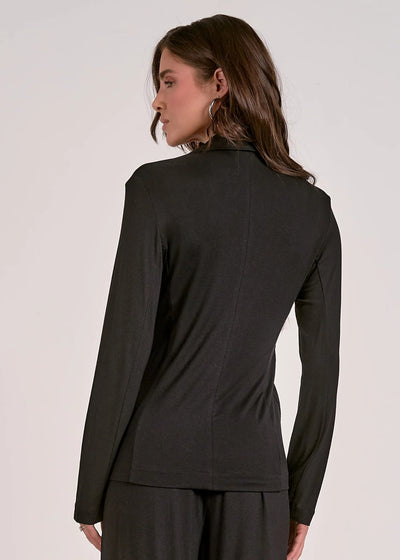The Pink Door Knit Blazer Black