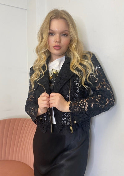 Generation Love Malibu Lace Moto Jacket - Black