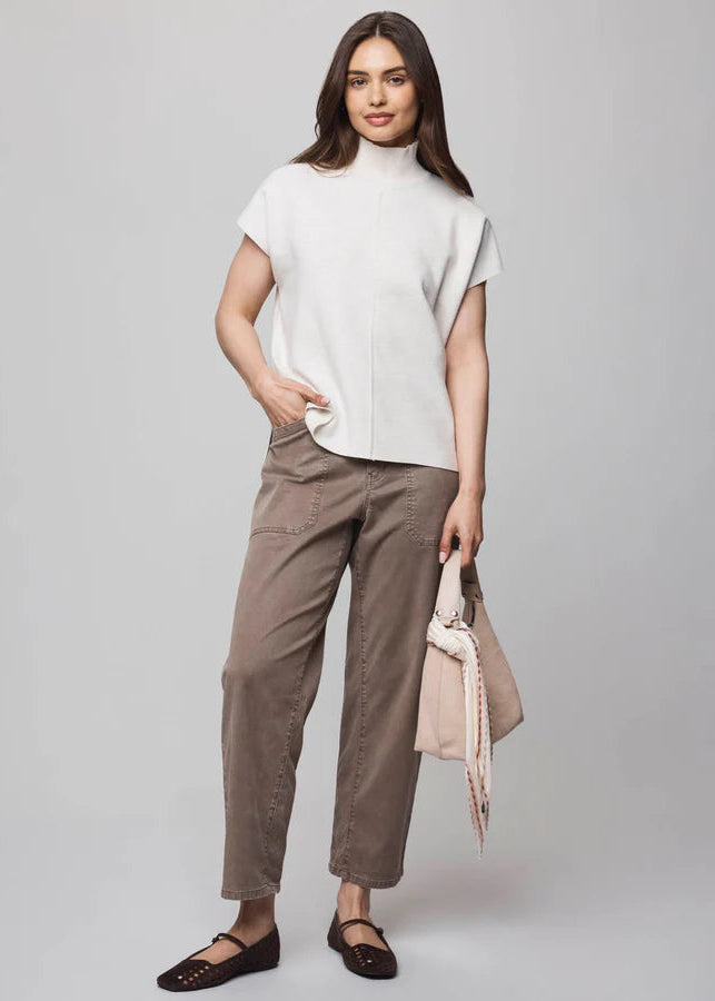 Splendid Winslow Mock Neck Pullover Pale Oak Hthr