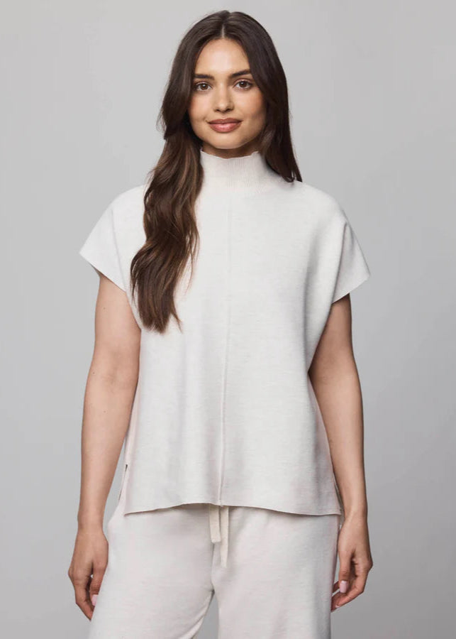 Splendid Winslow Mock Neck Pullover Pale Oak Hthr