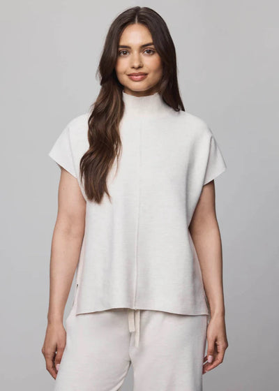 Splendid Winslow Mock Neck Pullover Pale Oak Hthr