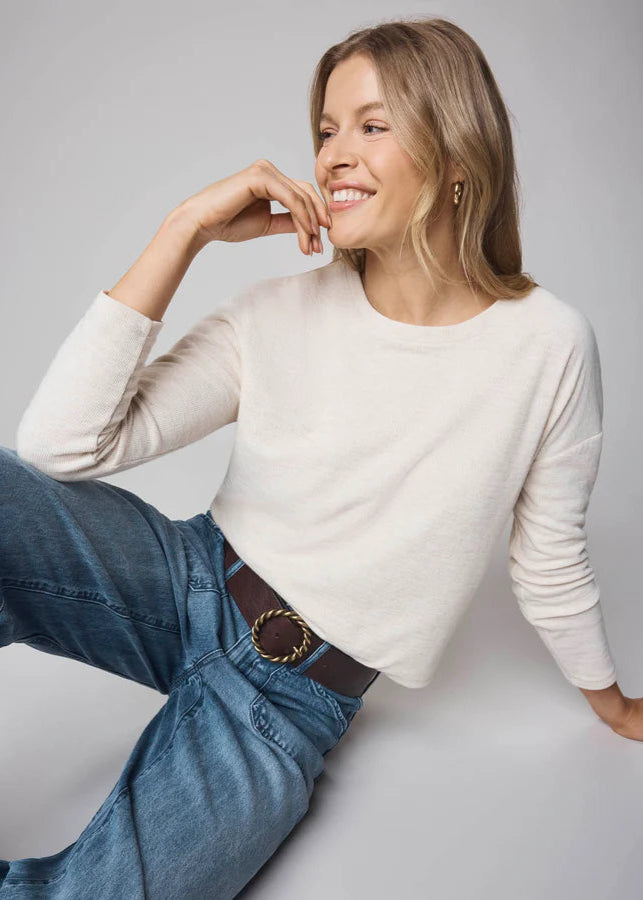 Splendid Callista Long Sleeve Tee Pale Oak Heather