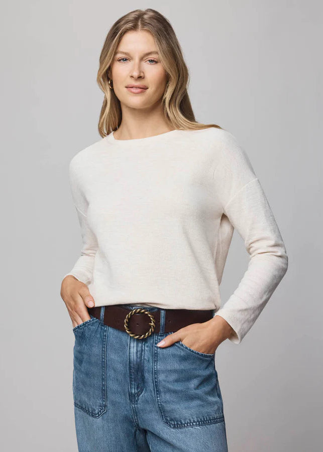 Splendid Callista Long Sleeve Tee Pale Oak Heather