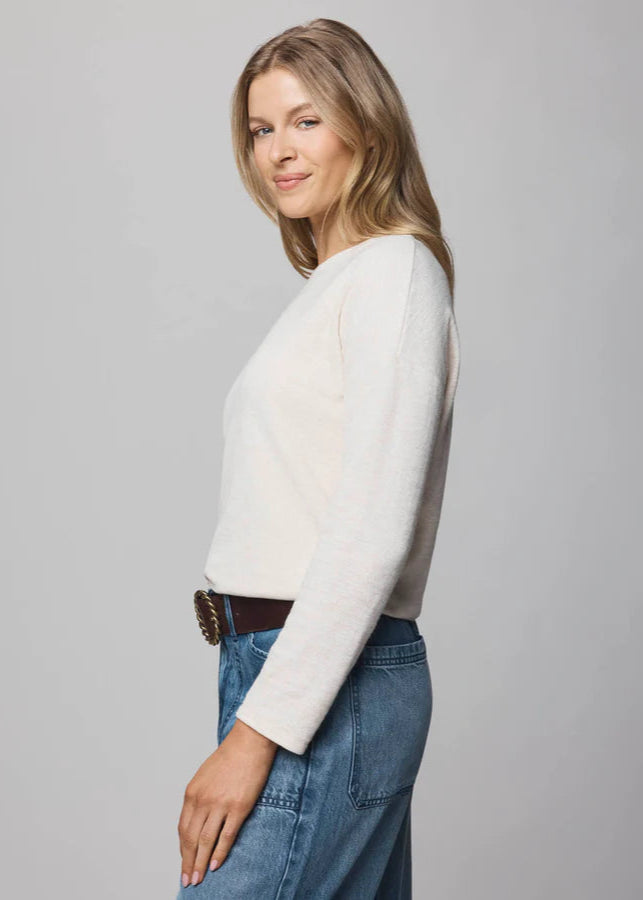 Splendid Callista Long Sleeve Tee Pale Oak Heather