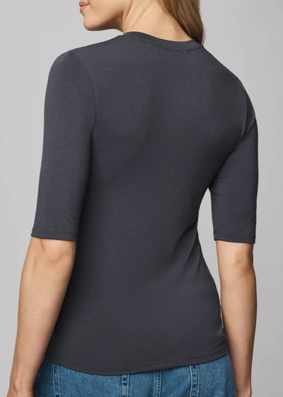 Splendid Bamboo Quarter Sleeve Tee Black