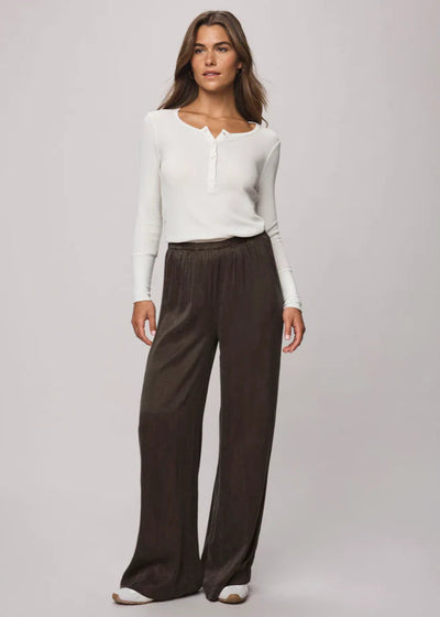 Splendid Serena Satin Pants Soft Chocolate