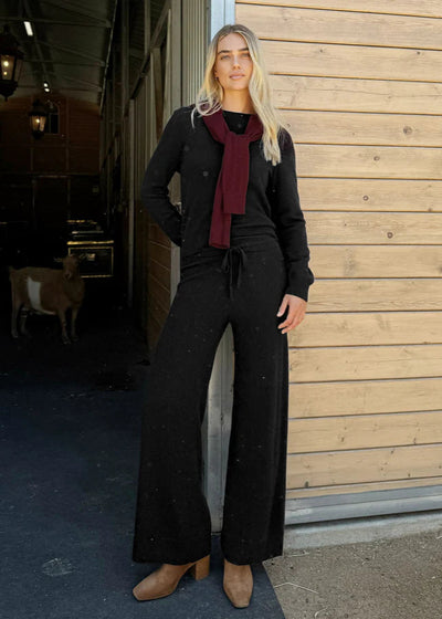 Splendid Tori Cashmere Crew Sweater Black