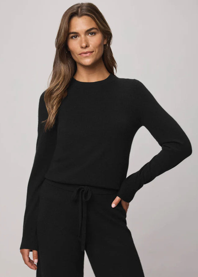Splendid Tori Cashmere Crew Sweater Black