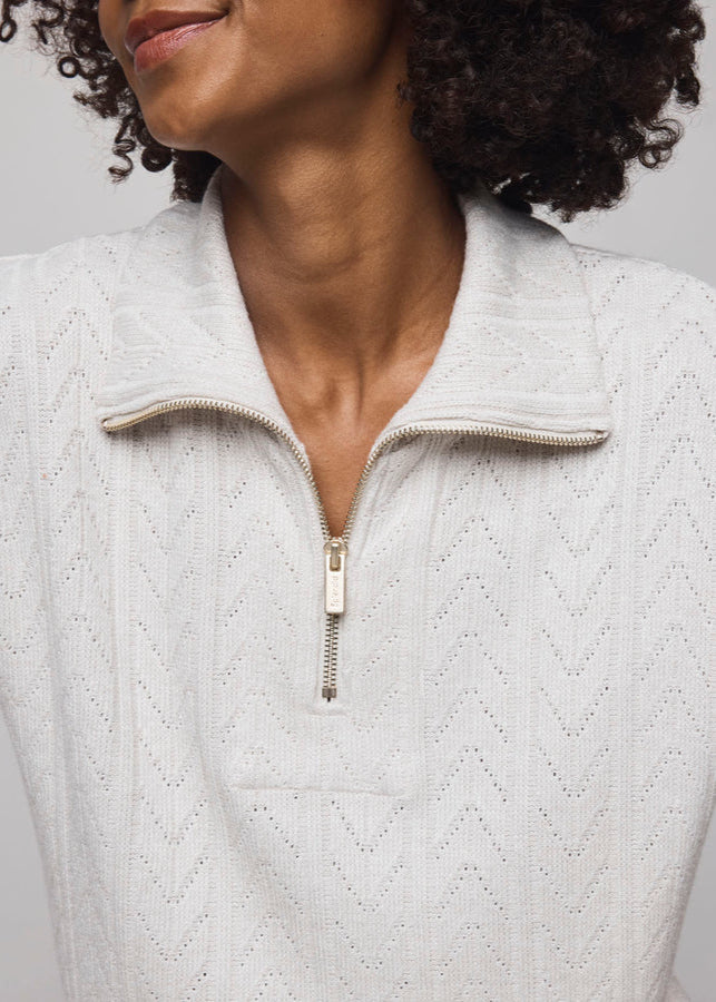 Splendid Sweatersoft Quarter Zip Pale Oak Heather