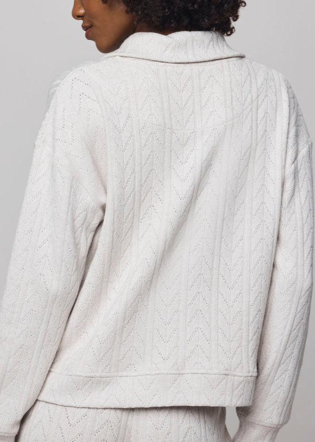 Splendid Sweatersoft Quarter Zip Pale Oak Heather