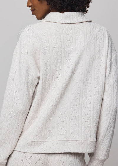 Splendid Sweatersoft Quarter Zip Pale Oak Heather