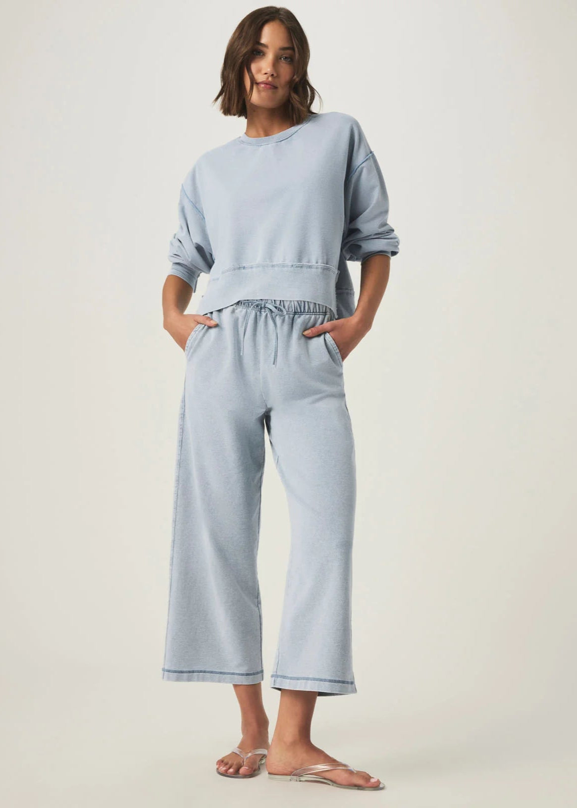 Splendid Hayden Terry Pants Bleached Indigo