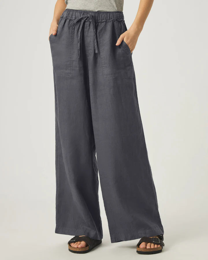 Splendid Stella Linen Full Length Pants Ink