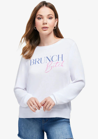 WILDFOX "Brunch Bitch" Sweatshirt - White