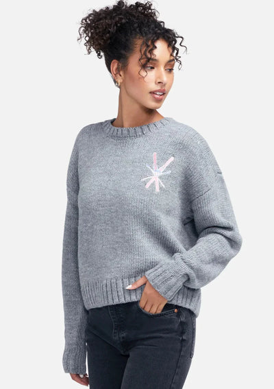 WILDFOX “Go With Snow” Sweater - Heather Grey