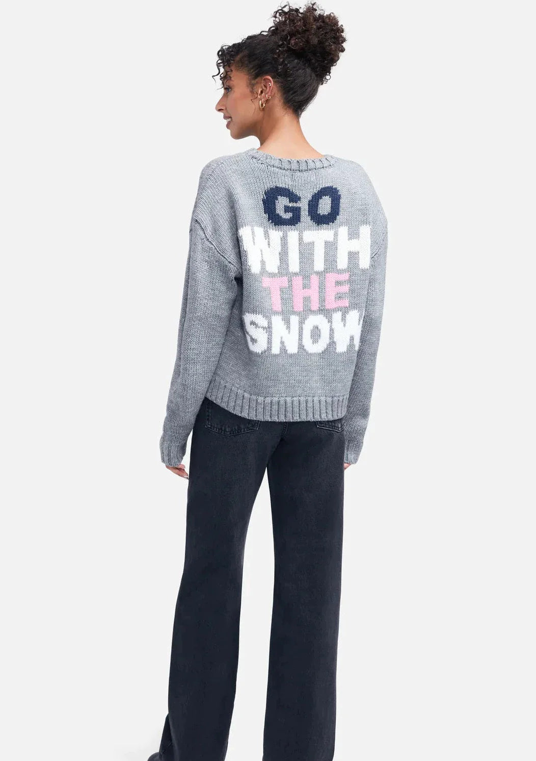 WILDFOX “Go With Snow” Sweater - Heather Grey