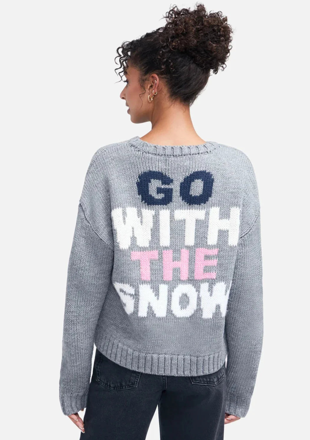 WILDFOX “Go With Snow” Sweater - Heather Grey