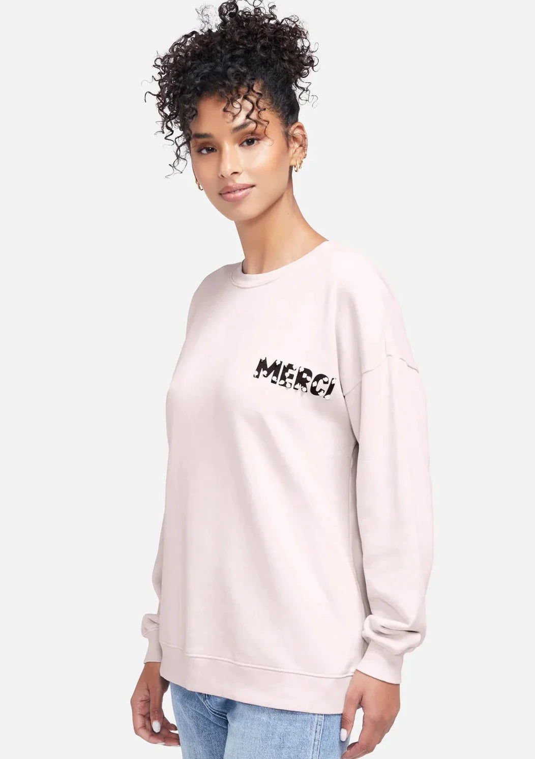 WILDFOX “Merci” Roadtrip Pearl Sweatshirt - Heavenly Pink