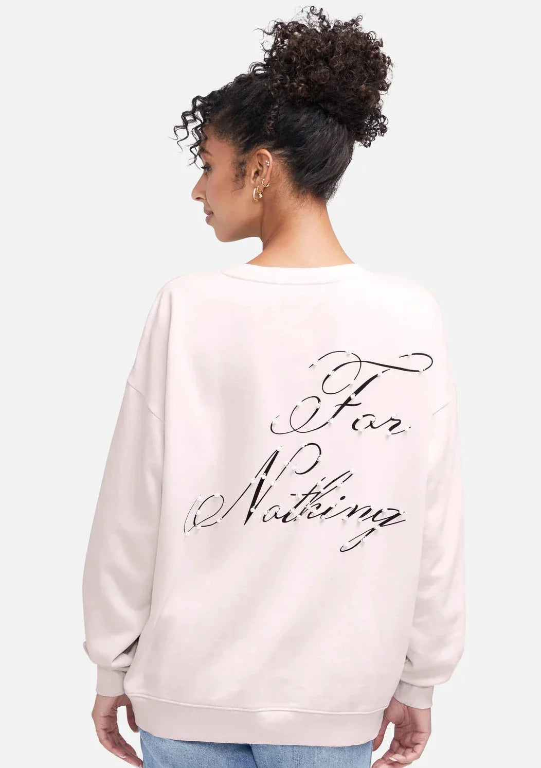 WILDFOX “Merci” Roadtrip Pearl Sweatshirt - Heavenly Pink