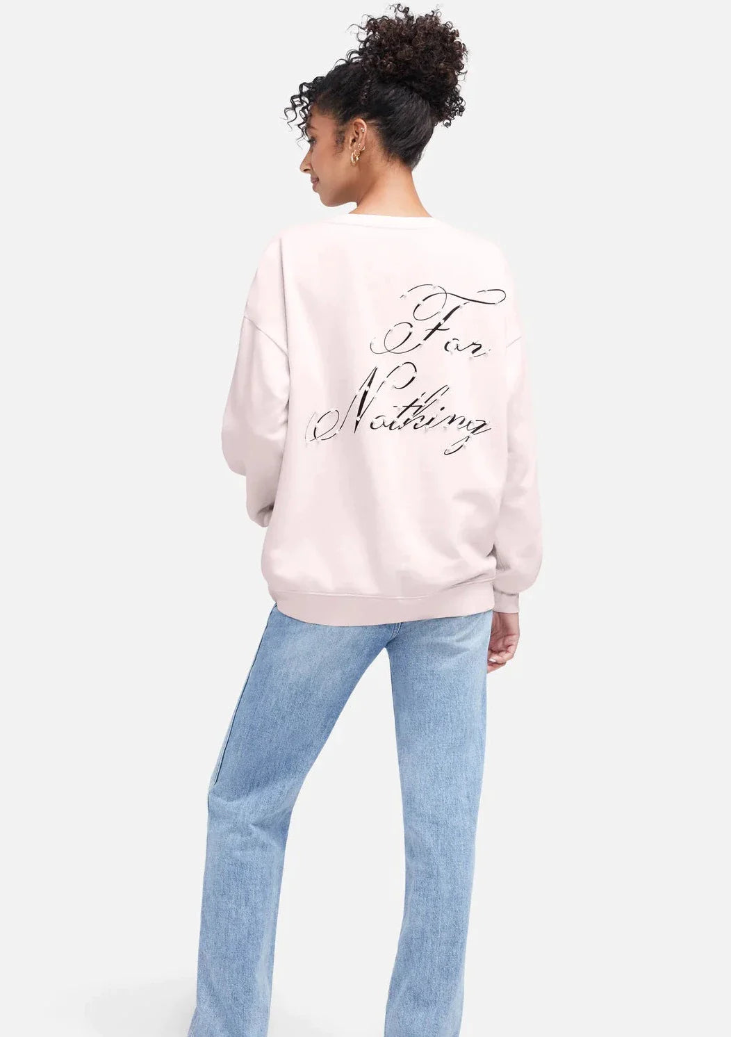 WILDFOX “Merci” Roadtrip Pearl Sweatshirt - Heavenly Pink