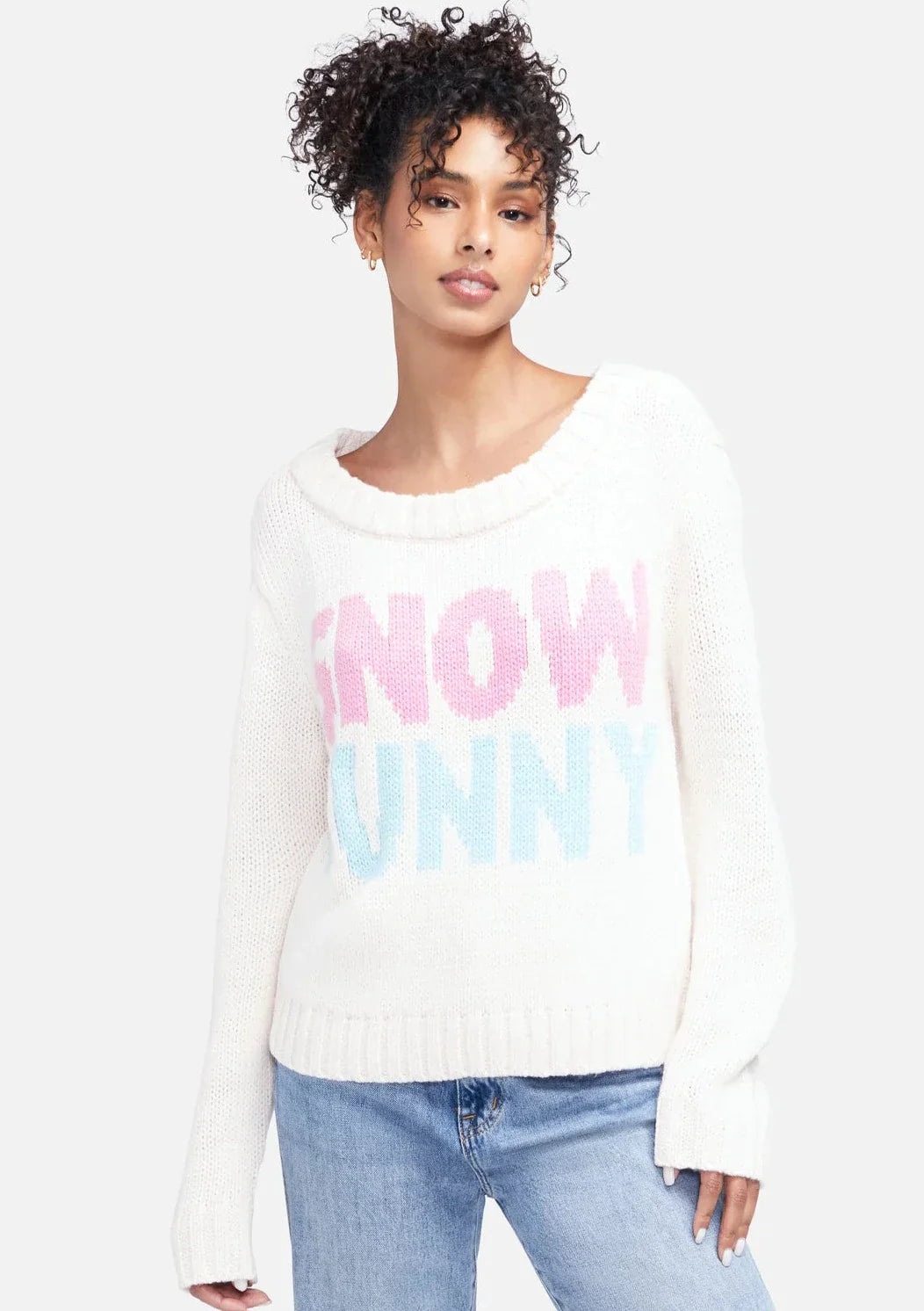 WILDFOX Violet “Snow Bunny” Sweater - Heavenly Pink