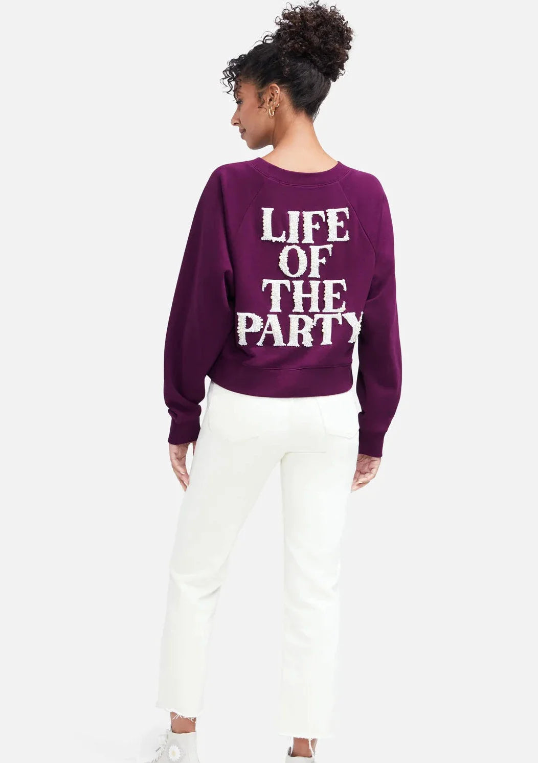 WILDFOX “VIP” Raglan Pullover Sweater - Dark Purple